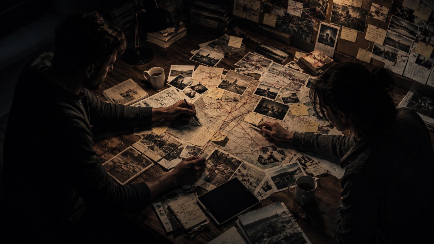 Casal investigando um caso